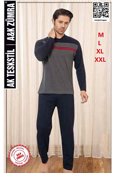 A&K ZÜMRA Combed Cotton Winter Interlock Men's Pajama Set