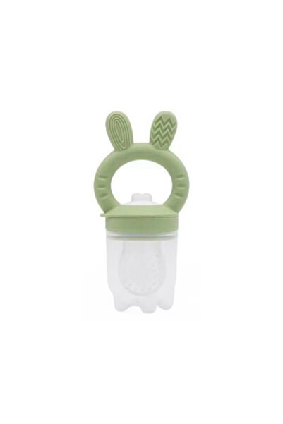 OEM Soft silicone baby food pacifier, BPA-free, with lid, ideal for fruit, green