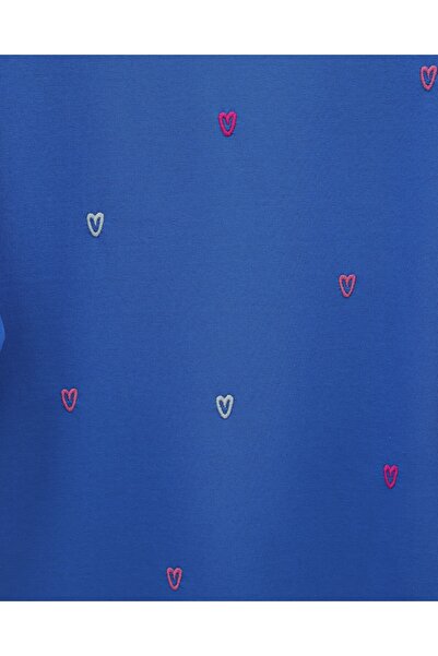 MissRunin Round Neck Heart Patterned Combed Cotton Tunic