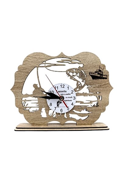OEM Placă de ceas de perete cu mesaj pentru pescari, 28x20 cm