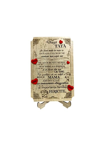 OEM Placă personalizată din lemn cu mesaj standard pentru tată/familie, 25x17...