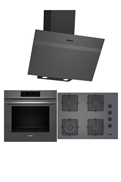 Siemens Yeni HJ852GYN0T EO7C8PP300(67 CM) OCAK LC64KPJ70T GRİ ANKASTRE SET