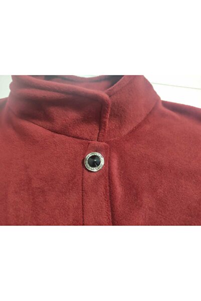 lobivia Burgundy Oversized Mock Neck Poncho Hijab / Tunic Comfortable and Soft Fleece Fabric Stylish Combination Length:75Cm