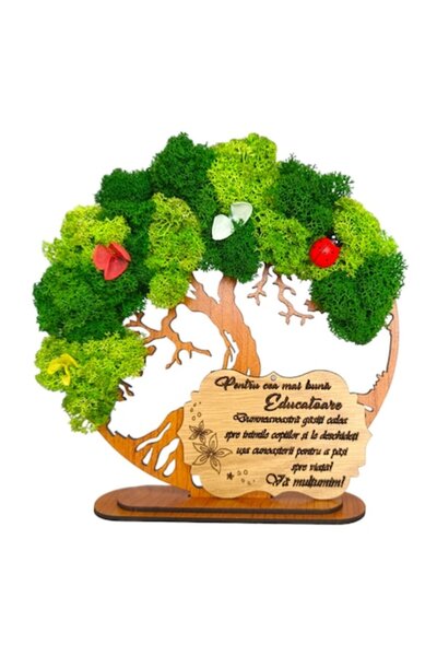 OEM Decorațiune de perete Copacul Vieții cu mușchi stabilizat și flori, perso...