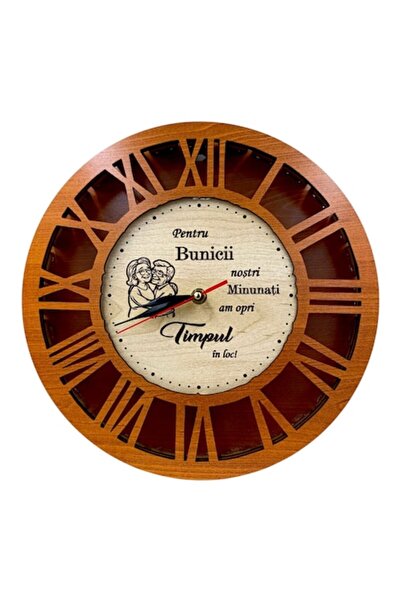 OEM Ceas de perete personalizat pentru bunici, 30 cm (cireș)