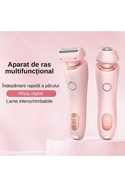A ATAB Ηλεκτρική ξυριστική μηχανή 2 σε 1 για γυναίκες, για υγρή και στεγνή χρήση, IPX7, LCD, USB-C, 800mAh, ροζ