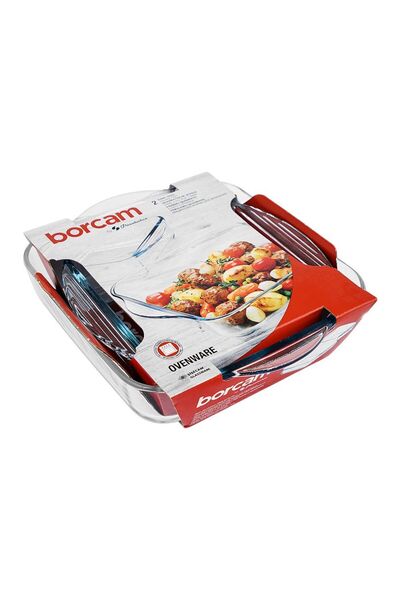 Paşabahçe Borcam 2'li Kare Fırın Kapları Seti Temperli Cam Tepsi 159189