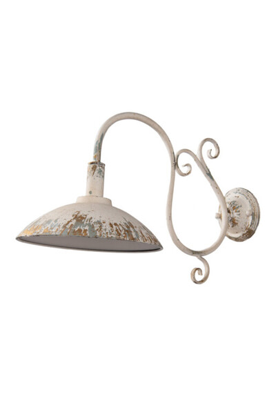 Clayre & Eef Μπεζ vintage μεταλλική απλίκα τοίχου 49x23x27 εκ. E14