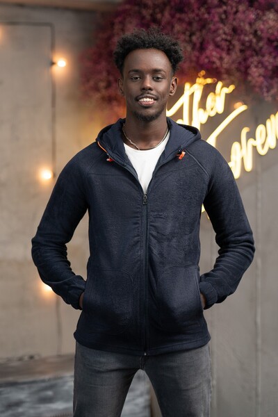 FBI Slimfit Hooded Side Pocket Zippered Sports Fleece Cardigan