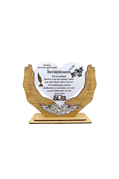 OEM Placă decorativă personalizată „Inimă în mâini” pentru profesor, 20x15cm,...