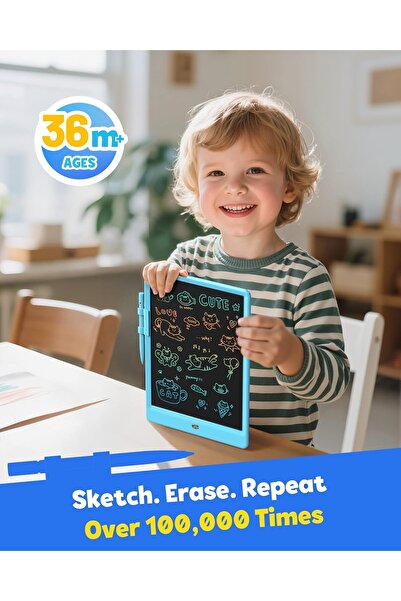 genernic TEKFUN 10-inch Color LCD Writing Tablet – Blue (Kids 3-7)