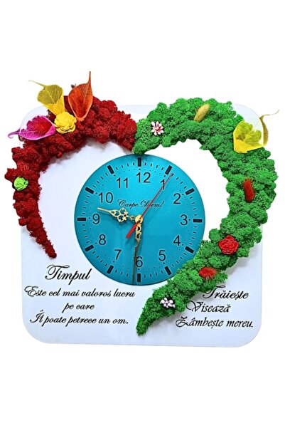 OEM Ceas decorativ în formă de inimă cu mușchi stabilizat, suport, mesaj grav...