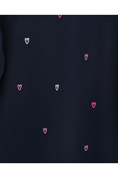 MissRunin Round Neck Heart Patterned Combed Cotton Tunic