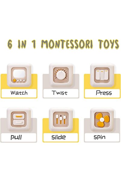 Yelajoy Montessori Busy Activity Cube for 18+ Months — White