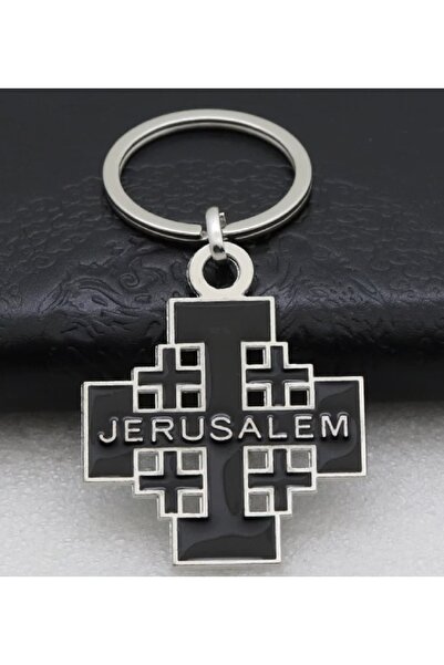 OEM Μεταλλικό μπρελόκ σε σχήμα μαύρου σταυρού της Ιερουσαλήμ (Έμβλημα και Ανα...