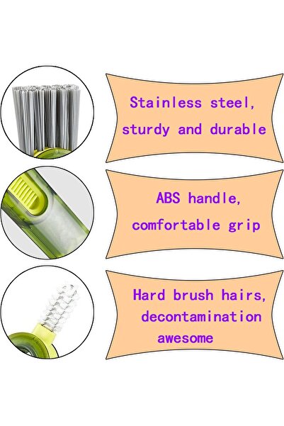 Duomama 3-in-1 Cleaning Brush — Multi-function Tool for Bottles, Baby Bottles, Cups & Lids