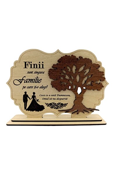 OEM Placă din lemn - Cadou personalizat pentru fini – 30x20 cm, crem