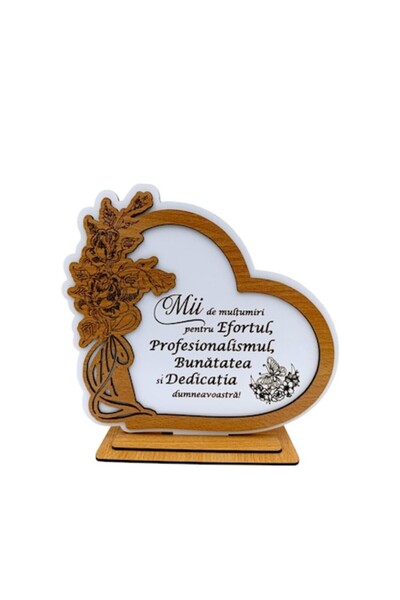 OEM Placă personalizată în formă de inimă „Mii de mulțumiri” pentru medic/pro...