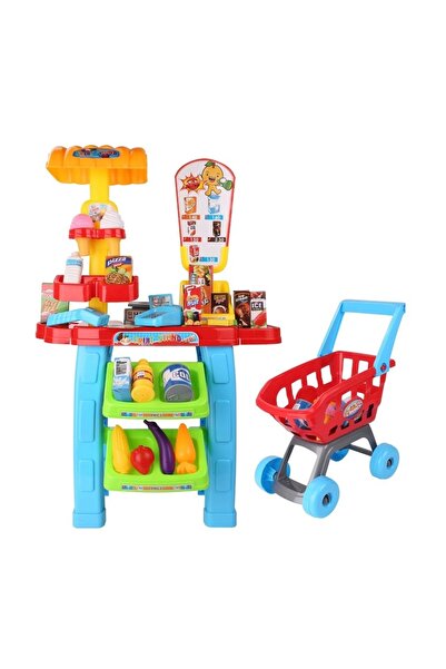 OEM Toy Supermarket Set with Shopping Cart and 28 Accessories