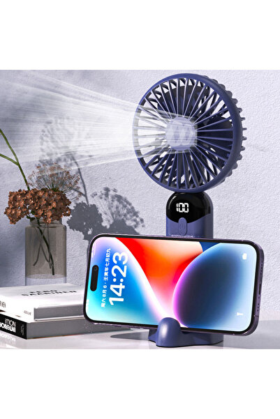 Ladesmedya El Fanı USB Şarj Edilebilir Uzun Ömürlü Fan Taşınabilir Dijital Ek...