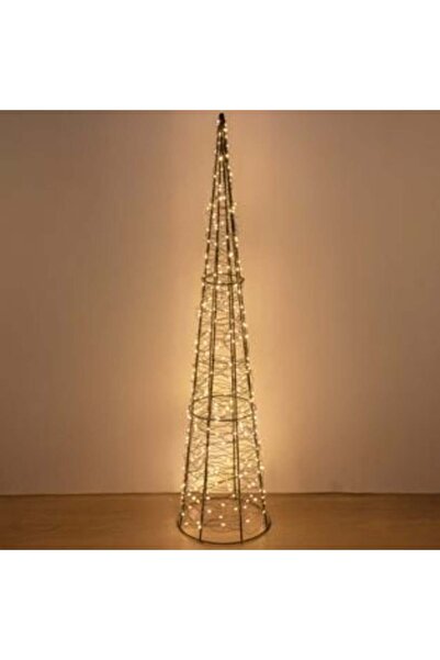 Craciun Decorative Light Cone with Black Wire & 300 LED Bulbs 8 Functions 19x80cm