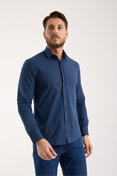 jack carisma Slim Fit Cotton Linen Textured Men's Shirt