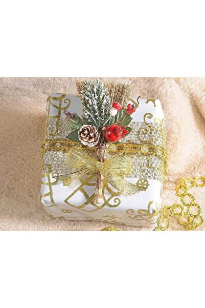 Decorer Τεχνητό κλαδί ελάτης με ίνες και κώνο ελάτης 13 εκ.