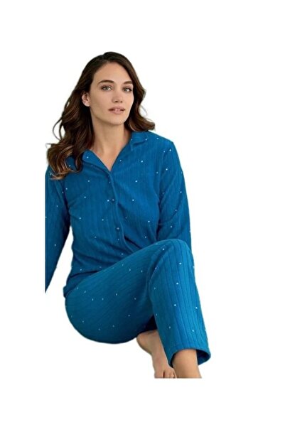 bipamuk Minel Collection Women's Pajama Set Long Sleeve Soft Textured Stretchy and Comfortable Loungewear S/2Xl