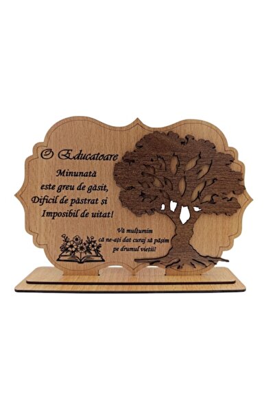 OEM Placă din lemn - Cadou personalizat pentru profesor – 30x20 cm, cireș