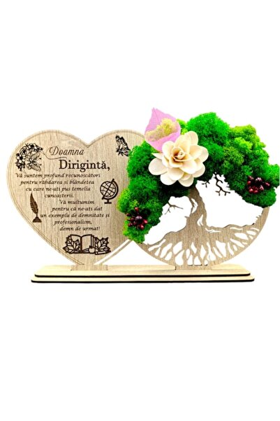 OEM Decorațiune Copacul Vieții cu bază și inimă, cadou personalizat pentru „D...