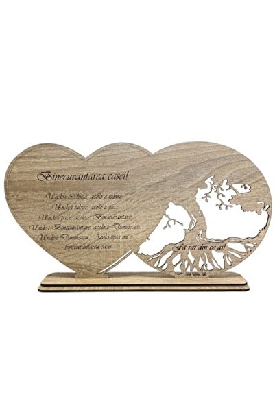 OEM Heart wall decoration for stabilized moss, personalized, 30x18 cm, brown