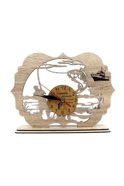 OEM Placă ceas de perete cu mesaj pescar, cadou personalizat, 28x20cm, cadran...