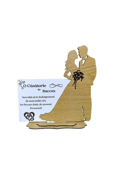 OEM Plachetă cadou de nuntă personalizată „O căsnicie de succes”, tăiată și g...