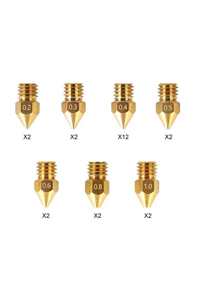 Creality Ender 3 Pirinç Nozzle Seti 24 Adet