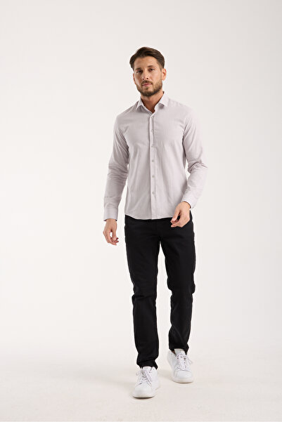 jack carisma Slim Fit Cotton Linen Textured Men's Shirt