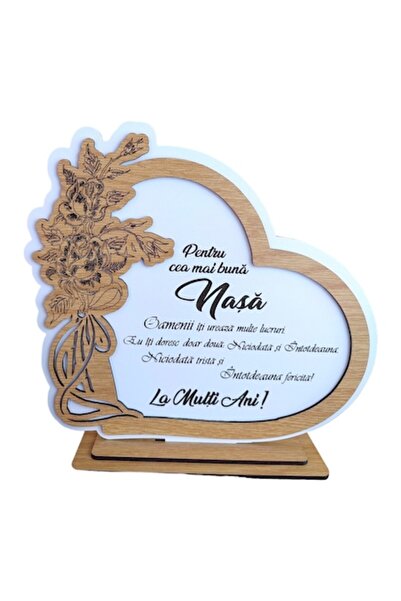 OEM Heart wall decoration, personalized with standard godmother message, 22cm...