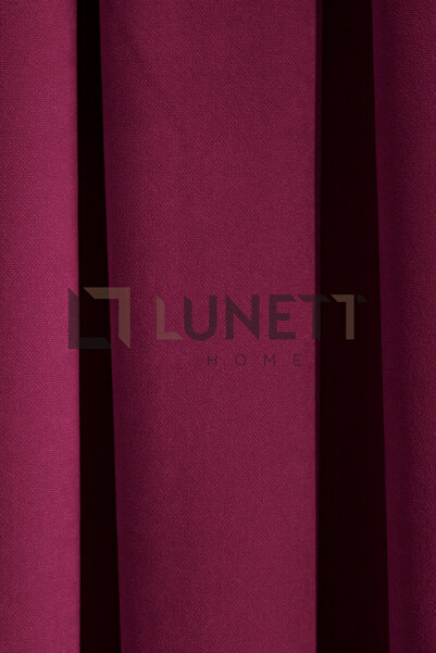 LUNETT HOME Cherry Color Island Velvet Medium Pleated (1X2.5) Pleated Background Curtain Single Wing V9204