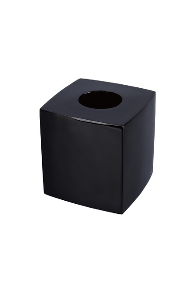 Easton Glossy Black Square Tissue Box