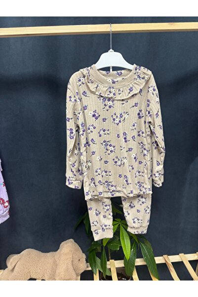 NurcanBebe Floral Report Fabric Double Girl's Set