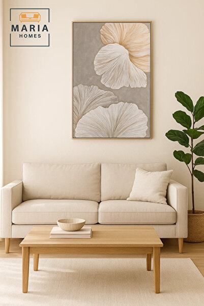 MARIA HOMES Modern 3D Wall Art – Large Floral Decorative Panel for Living Room 120×80 cm