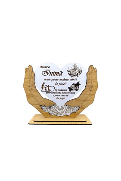 OEM Placă decorativă cu inimă în mâini, personalizată pentru profesor, „Doar ...