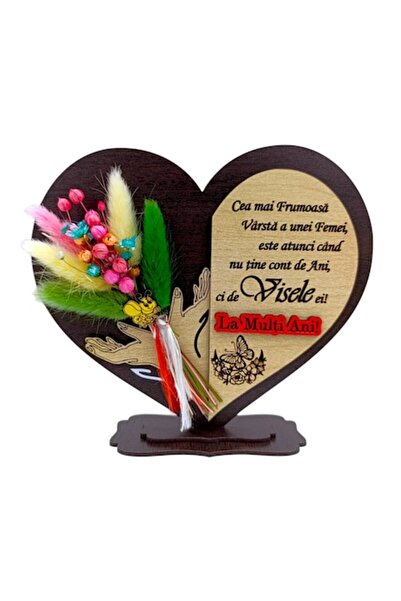 OEM Cadou personalizat pentru soție/mamă/prieten - Inimă cu pai și mesaj pers...