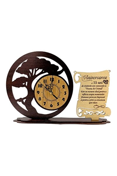 OEM Ceas decorativ din lemn, bonsai, pentru nuntă, din cristal, 30x20 cm, cad...