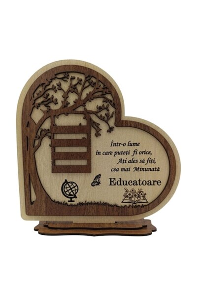 OEM Cadou pentru educatoare, model 3 – Decorațiune din lemn în formă de inimă...
