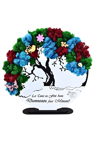 OEM Tablou personalizat cu mușchi stabilizat - Copacul vieții, mesaj gravat c...