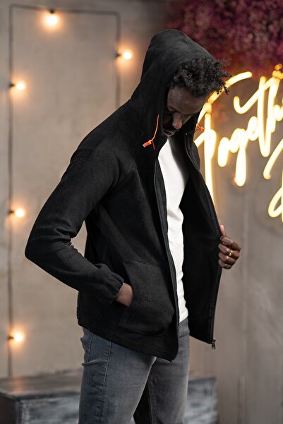 FBI Slimfit Hooded Side Pocket Zippered Sports Fleece Cardigan