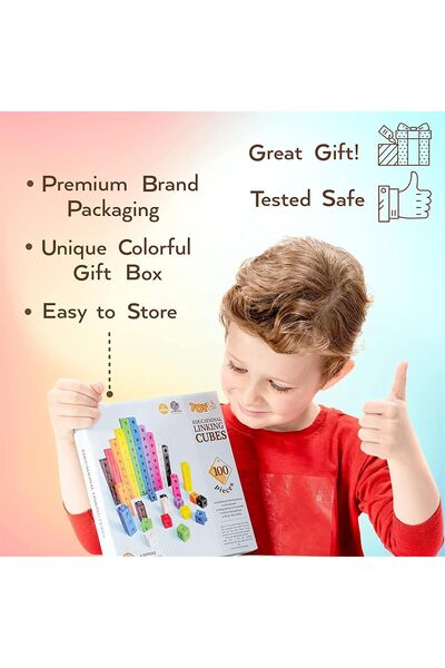Generic 100-Piece Interlocking Counting Cubes - Educational Math Building Blocks for Preschool