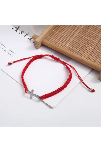 OEM Macrame Bracelet with Simple Metal Cross – Adjustable