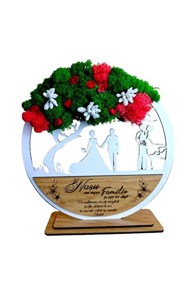 OEM Placă personalizată „Copacul Vieții” cu mușchi stabilizat, 20 cm, Model 1...