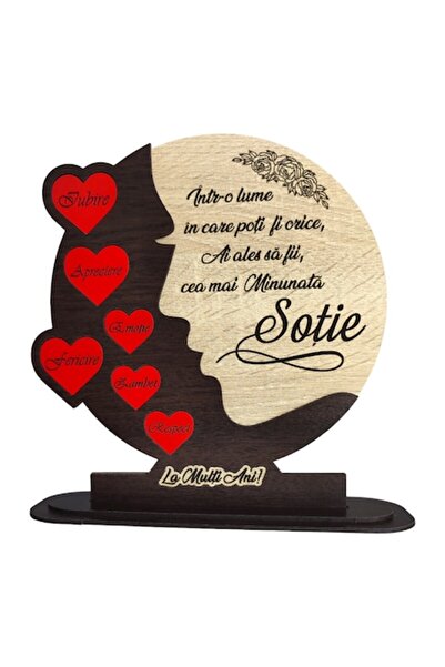 OEM Personalized wall decoration with standard message for wife, 25cm, model 1, cream